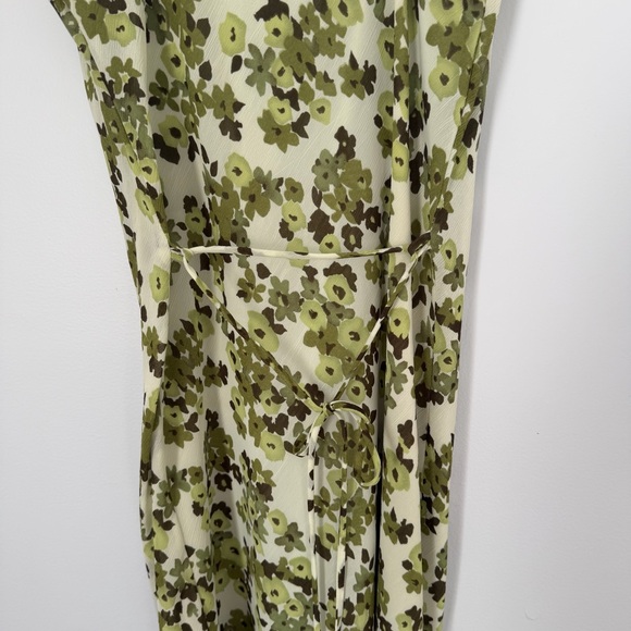 Vintage Y2K Reference Green Floral Cowl Neck Midi Slip Dress Size S - Picture 5 of 5